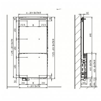 Joy Bath R (725x1525 mm, 2,4,6 eilių, vidinio pajungimo) 6